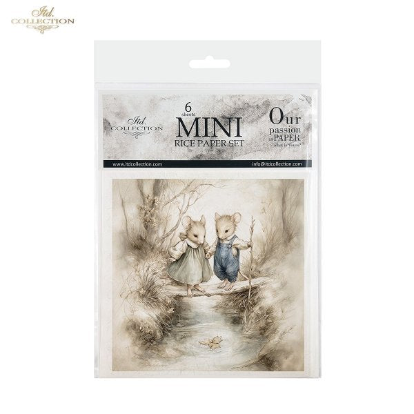 Decoupage Rice Paper Mini Set - Mice III