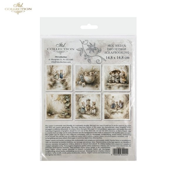 Decoupage Rice Paper Mini Set - Mice III