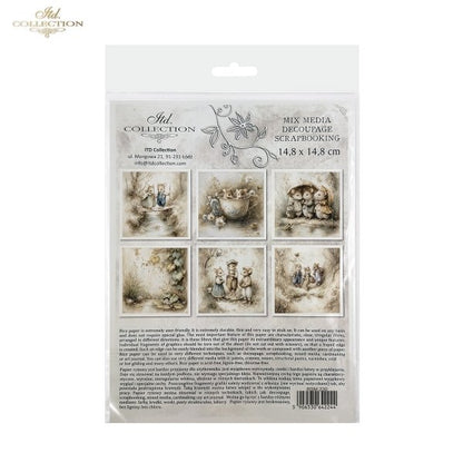 Decoupage Rice Paper Mini Set - Mice III