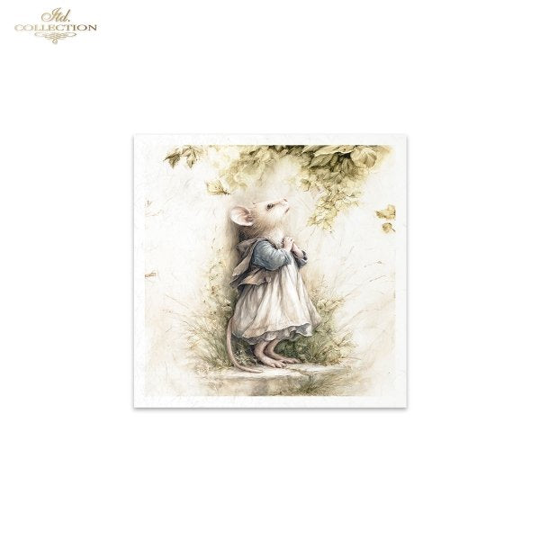 Illustration of a mouse in a dress 