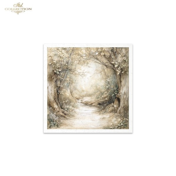 Abstract art print with earthy tones on a white background