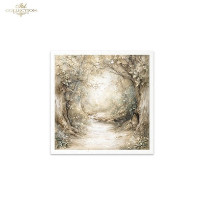 Abstract art print with earthy tones on a white background