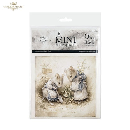 Decoupage Rice Paper Mini Set - Mice V