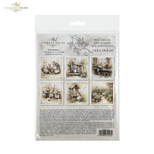 Decoupage Rice Paper Mini Set - Mice V