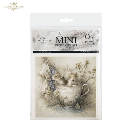 Decoupage Rice Paper Mini Set - Mice VI