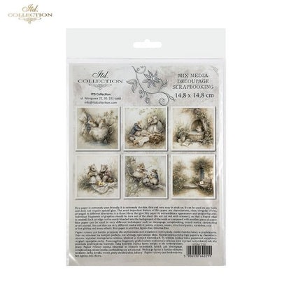 Decoupage Rice Paper Mini Set - Mice VI