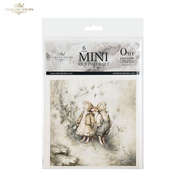 Decoupage Rice Paper Mini Set - Mice VII