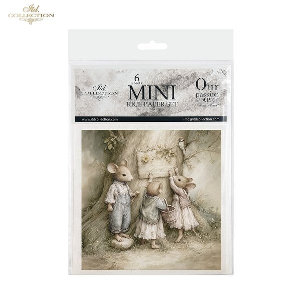 Decoupage Rice Paper Mini Set - Mice VIII