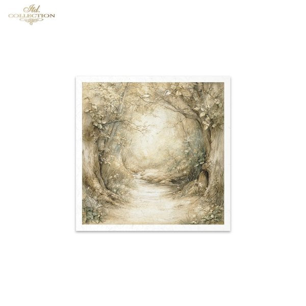 Abstract art print with earthy tones on a white background