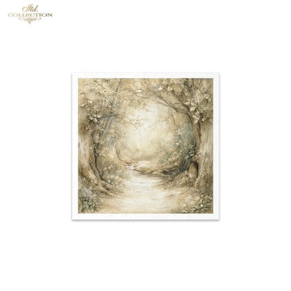 Abstract art print with earthy tones on a white background