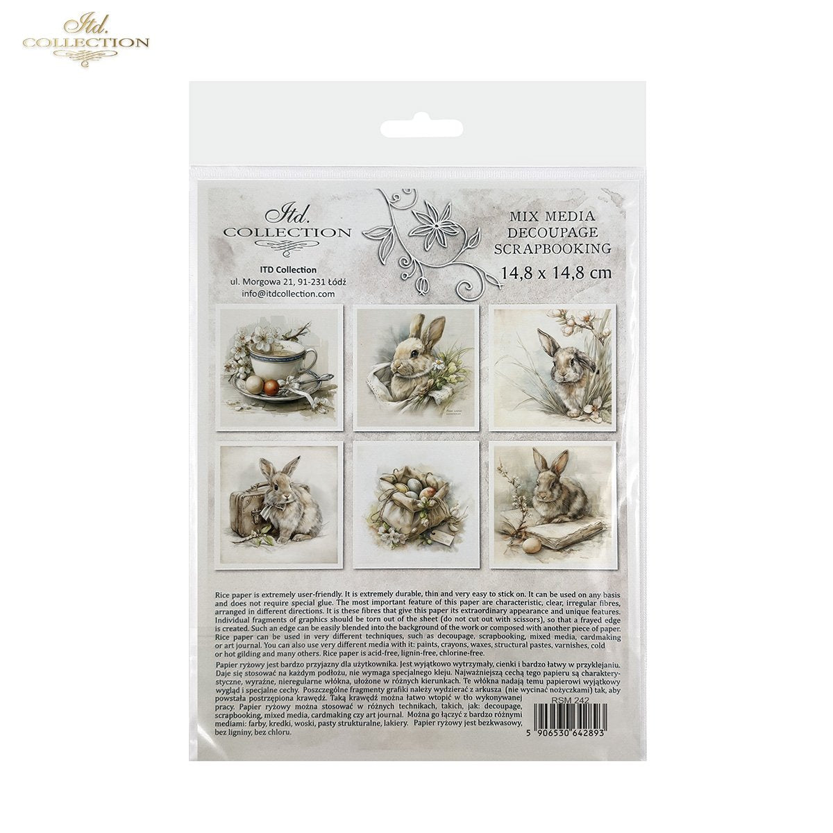 Decoupage Rice Paper Mini Set - Spring Bunnies