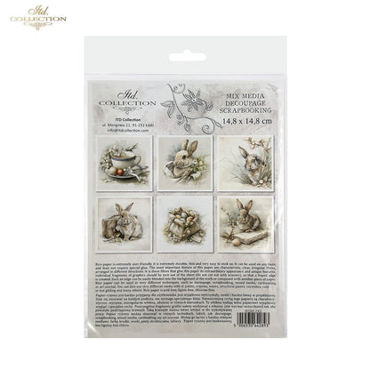 Decoupage Rice Paper Mini Set - Spring Bunnies