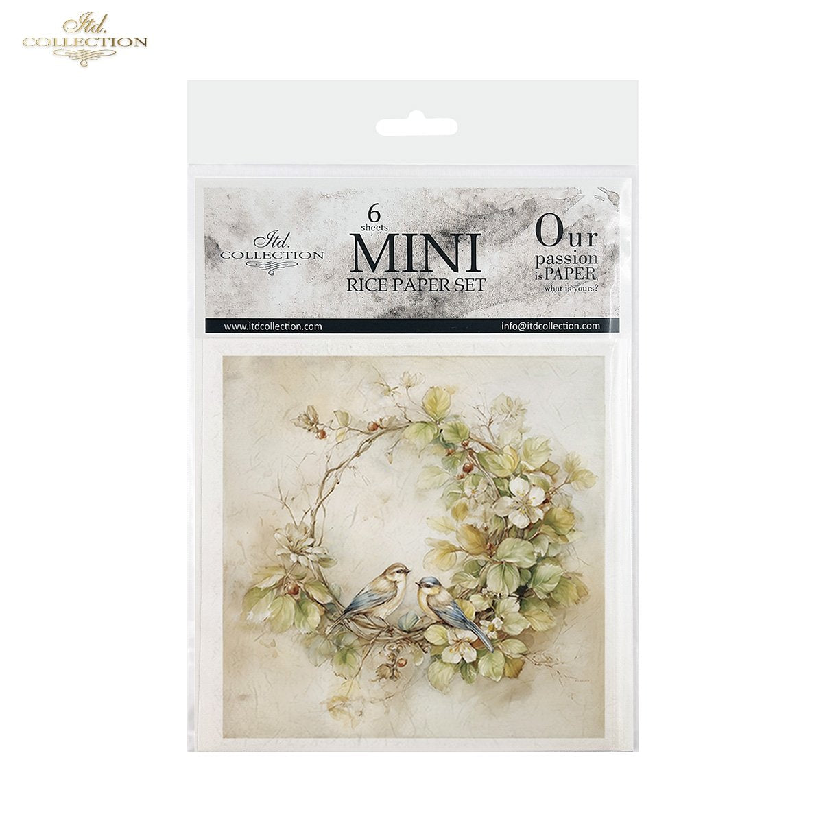 Decoupage Rice Paper Mini Set - Spring Floral Wreaths