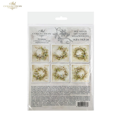 Decoupage Rice Paper Mini Set - Spring Floral Wreaths