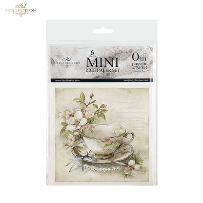 Decoupage Rice Paper Mini Set - Spring Teacups and Bunnies