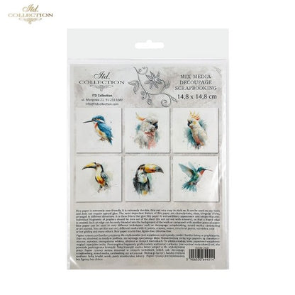 Decoupage Rice Paper Mini Set - Tropical Birds