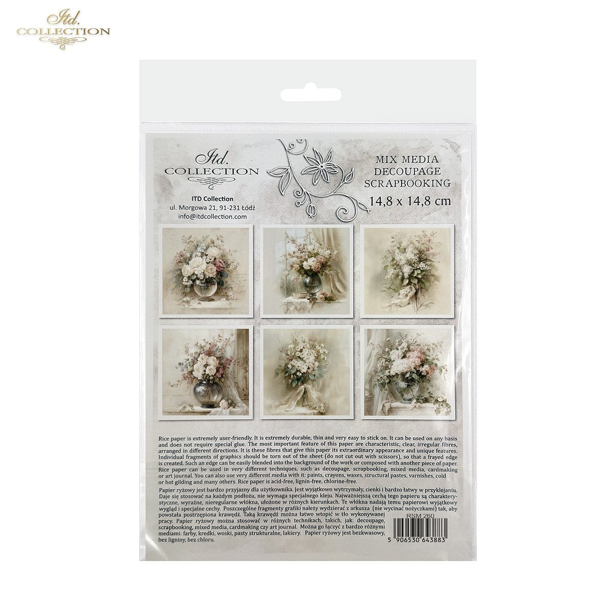 Decoupage Rice Paper Mini Set - Vintage Bouquets