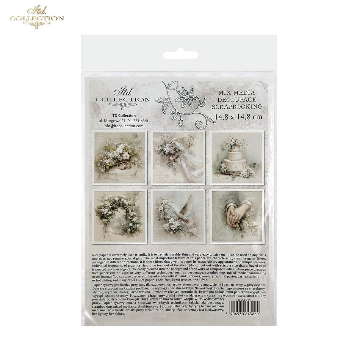  Decoupage Rice Paper Mini Set - Vintage Wedding