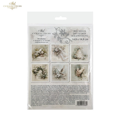  Decoupage Rice Paper Mini Set - Vintage Wedding