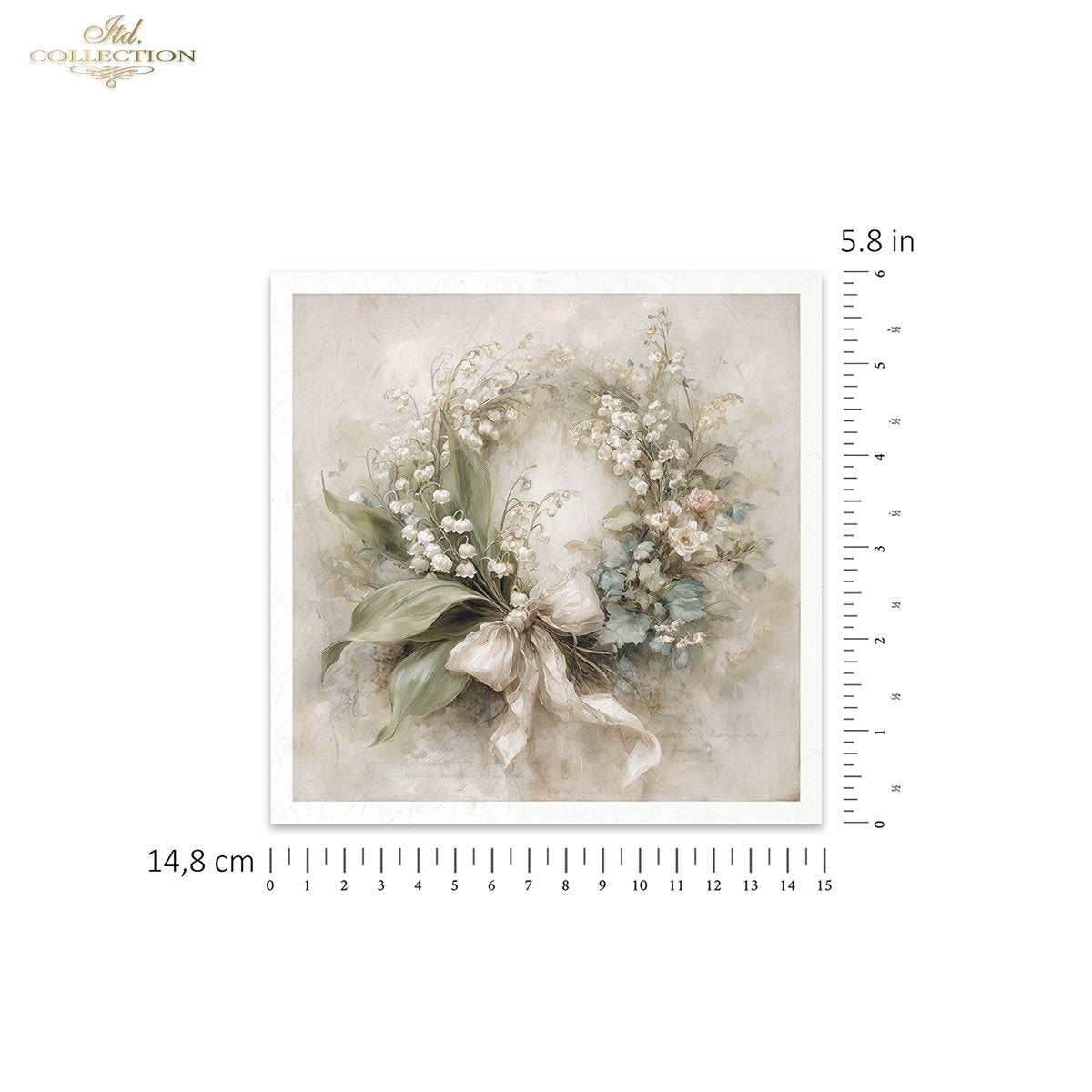 Decoupage Rice Paper Mini Set - White Floral Wreaths