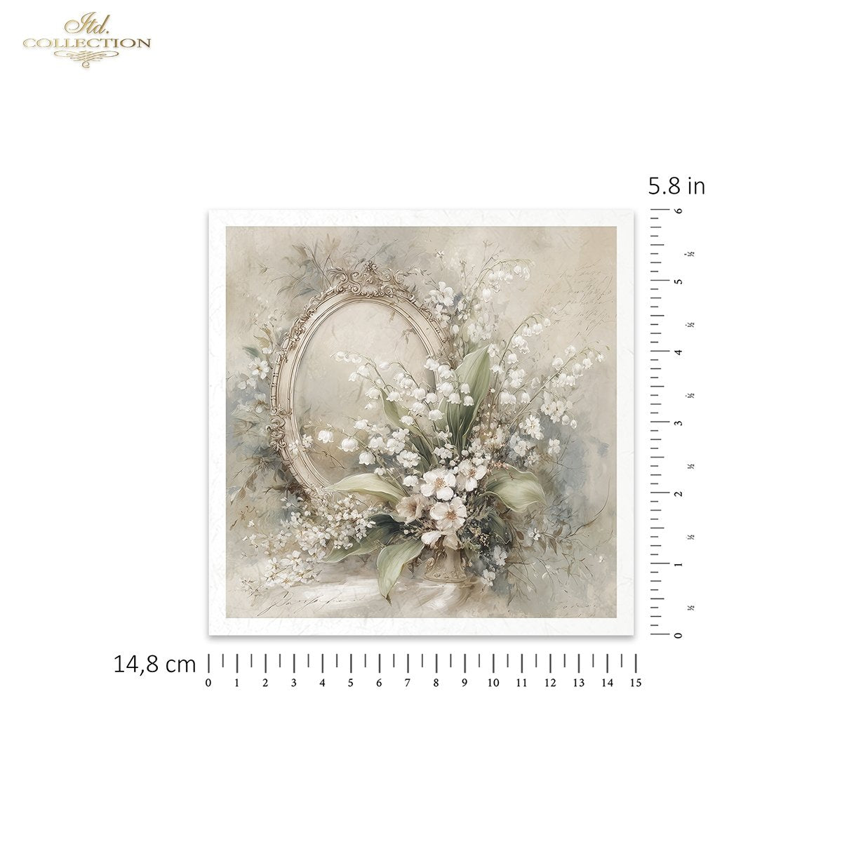 Decoupage Rice Paper Mini Set - White Florals and Mirrors