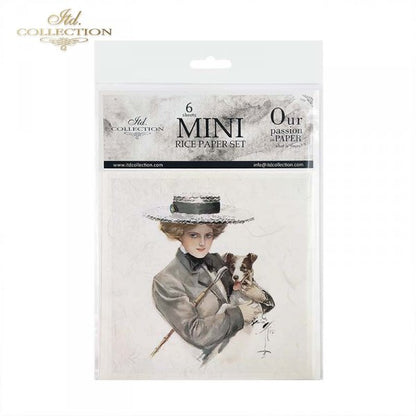 Decoupage Rice Paper Mini Set - Women and Dogs