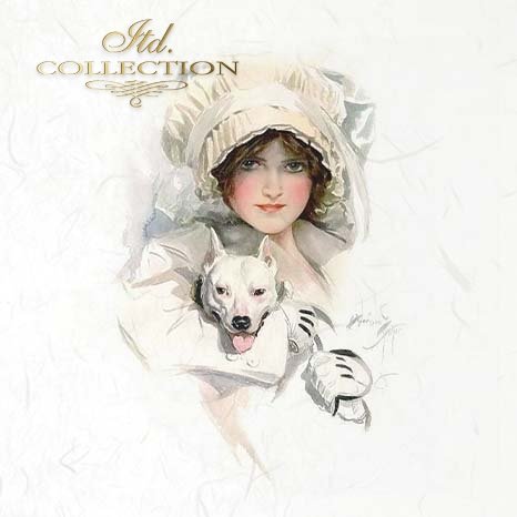 Decoupage Rice Paper Mini Set - Women and Dogs