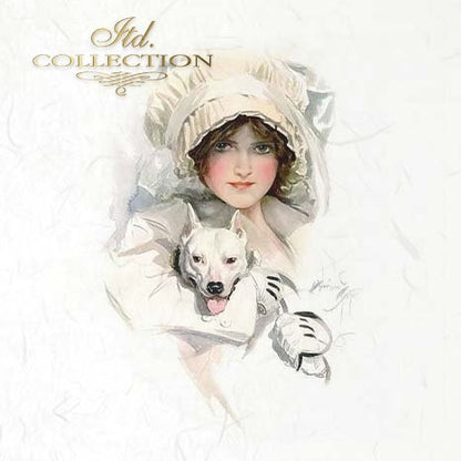 Decoupage Rice Paper Mini Set - Women and Dogs
