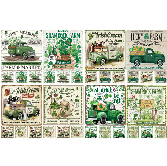 Decoupage Rice Paper Set of 4 - Irish Signs
