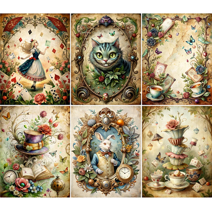 Decoupage Rice Paper Set of 6 - Alice