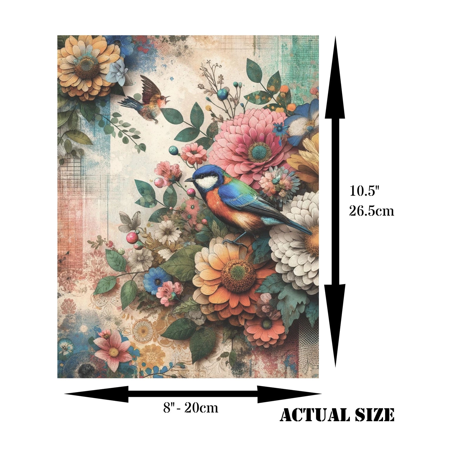 Decoupage Rice Paper Set of 6 - Birds