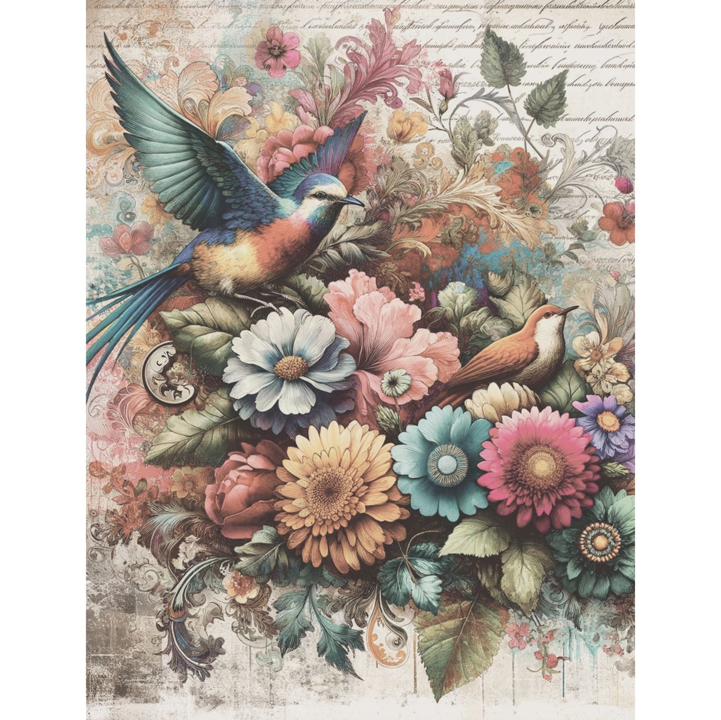Decoupage Rice Paper Set of 6 - Birds