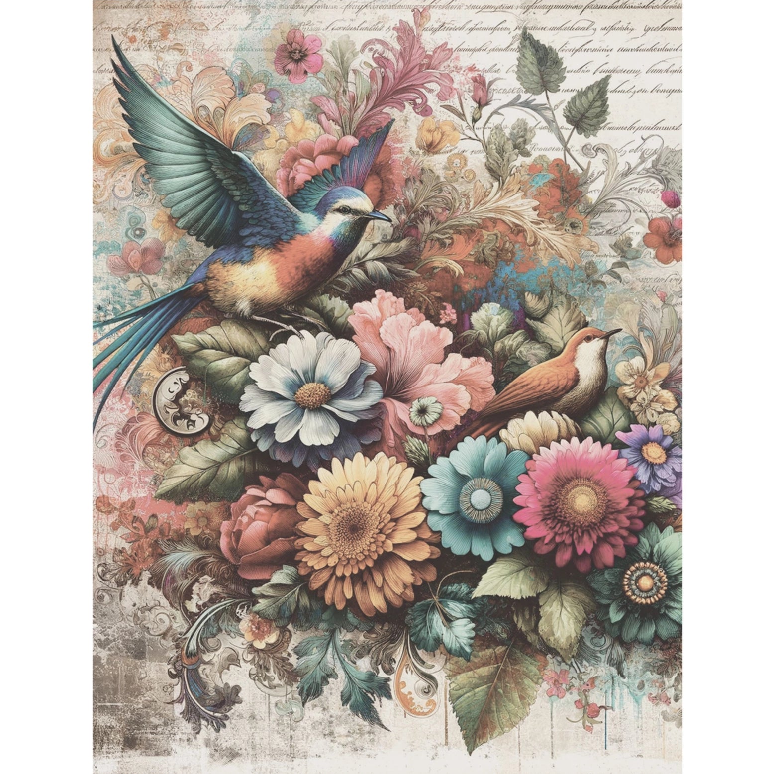 Decoupage Rice Paper Set of 6 - Birds