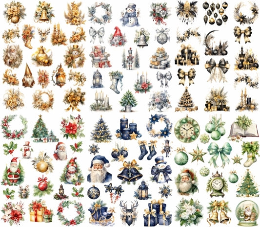 Decoupage Rice Paper Set of 6 - Christmas Theme