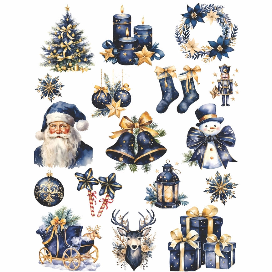 Decoupage Rice Paper Set of 6 - Christmas Theme