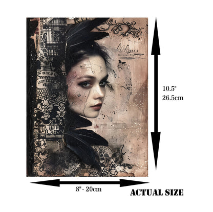Decoupage Rice Paper Set of 6 - Dark Gothic