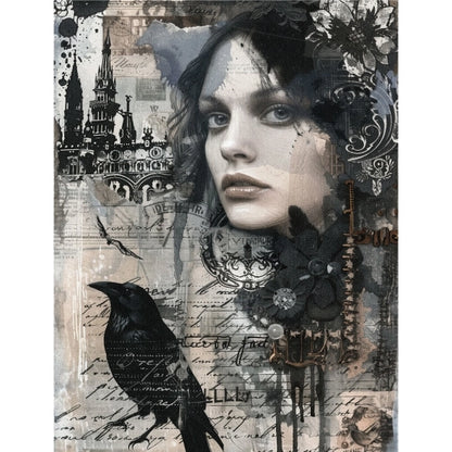 Decoupage Rice Paper Set of 6 - Dark Gothic