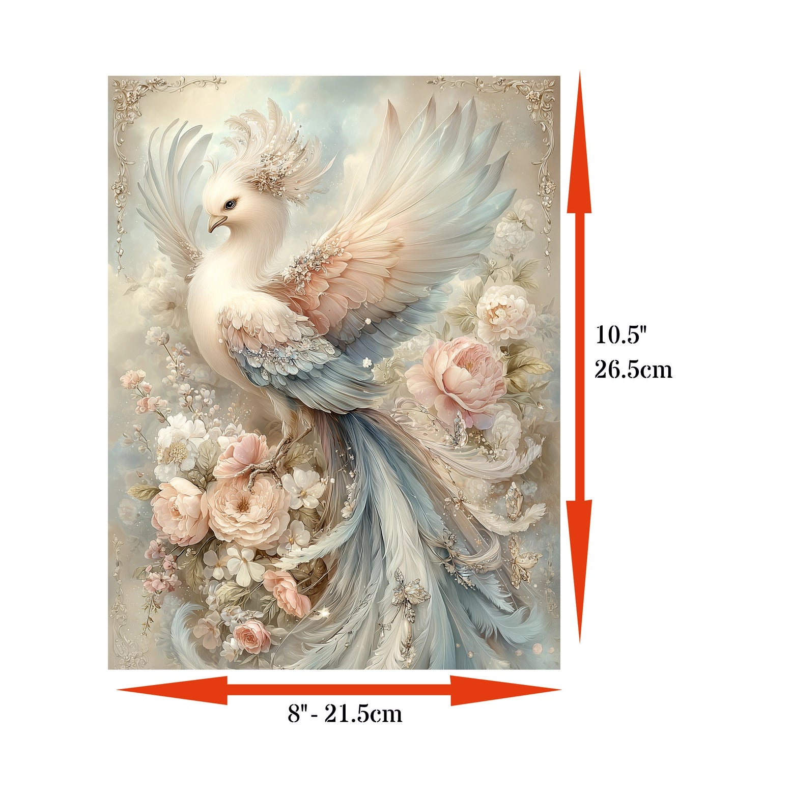 Decoupage Rice Paper Set of 6 - Fantasy Birds
