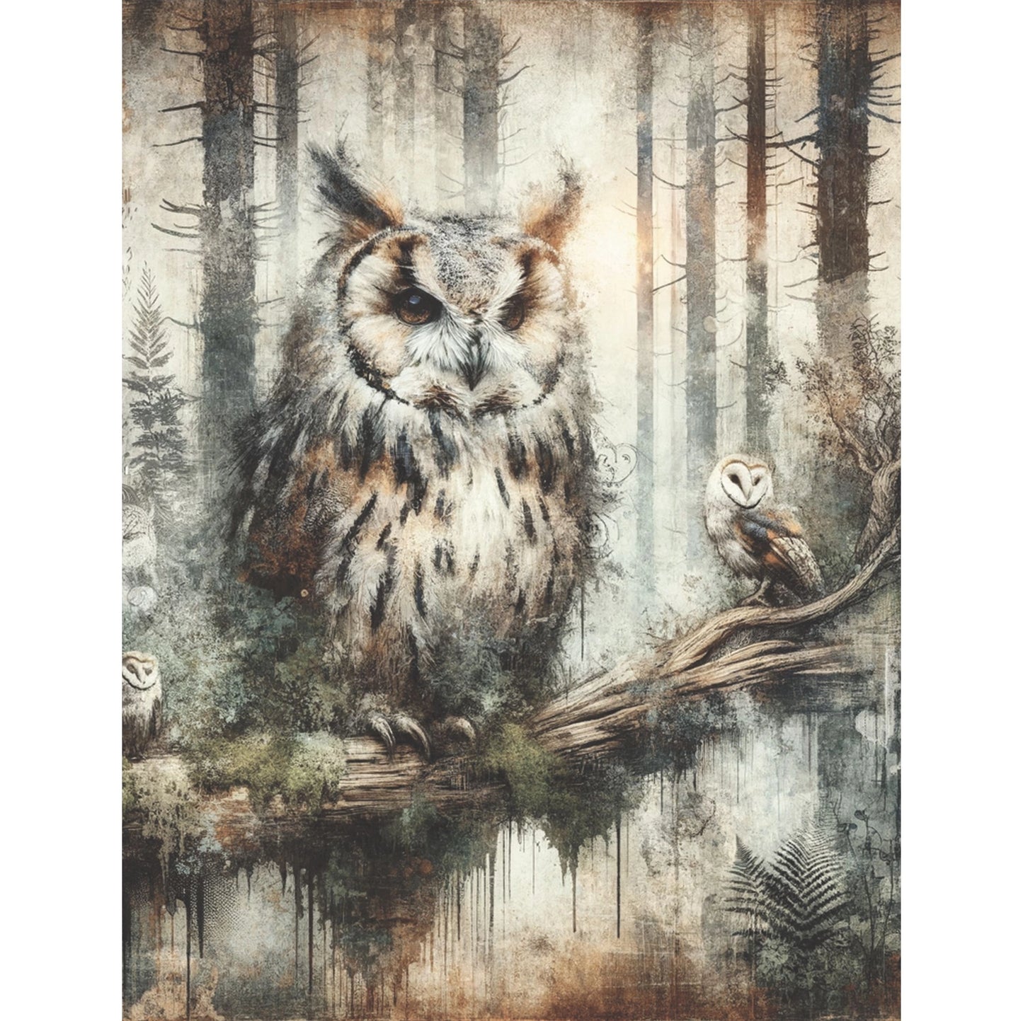 Decoupage Rice Paper Set of 6 - Forest Animals