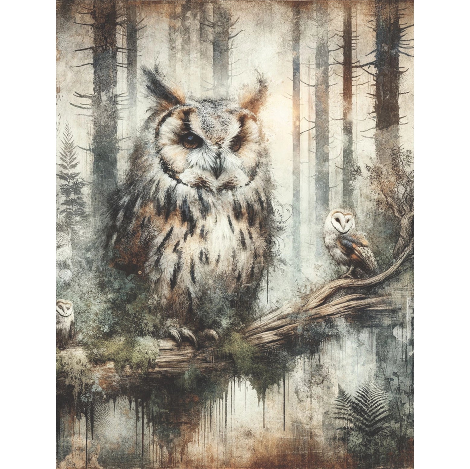 Decoupage Rice Paper Set of 6 - Forest Animals