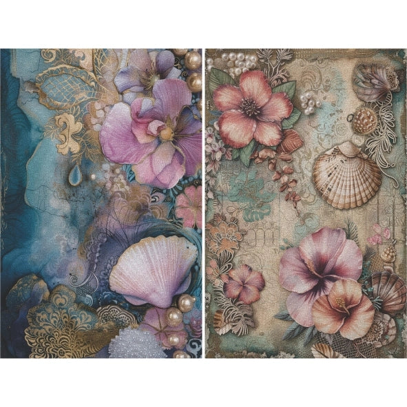 Decoupage Rice Paper Set of 6 - Mermaids