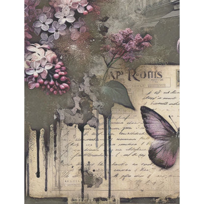 Decoupage Rice Paper Set of 6 - Peony