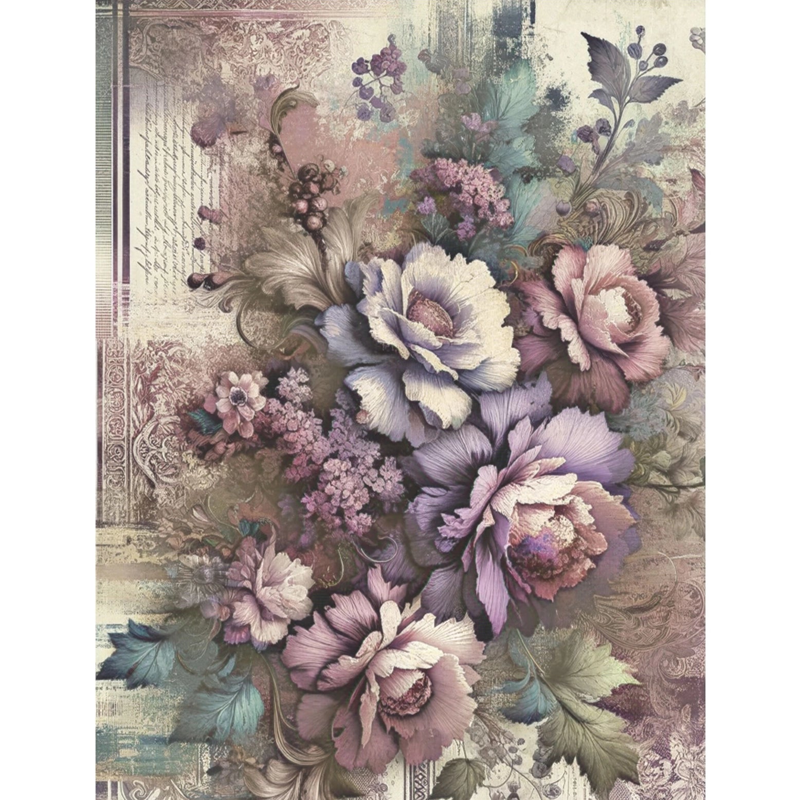 Decoupage Rice Paper Set of 6 - Peony