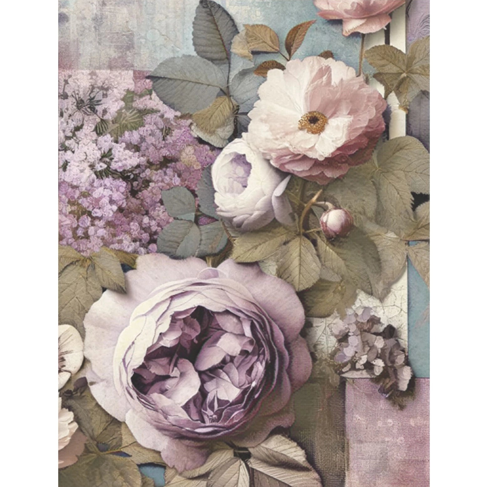 Decoupage Rice Paper Set of 6 - Peony