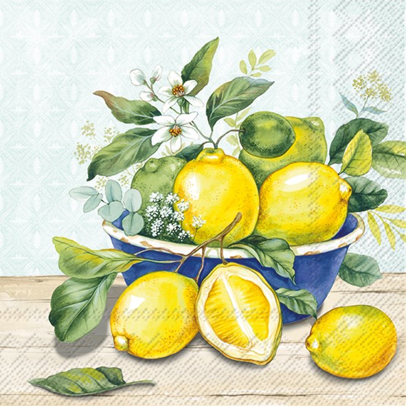Decoupage napkins 6.5"  (2pcs)- Lemon in Bowl