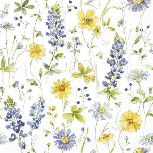 Decoupage napkins 6.5"  (2pcs)- Lovely Blues Allover