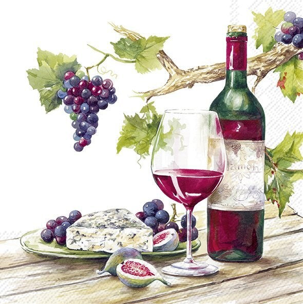 Decoupage napkins 6.5"  (2pcs)- Red Wine Tasting