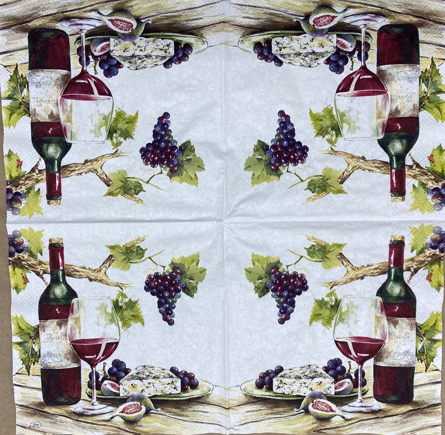 Decoupage napkins 6.5"  (2pcs)- Red Wine Tasting
