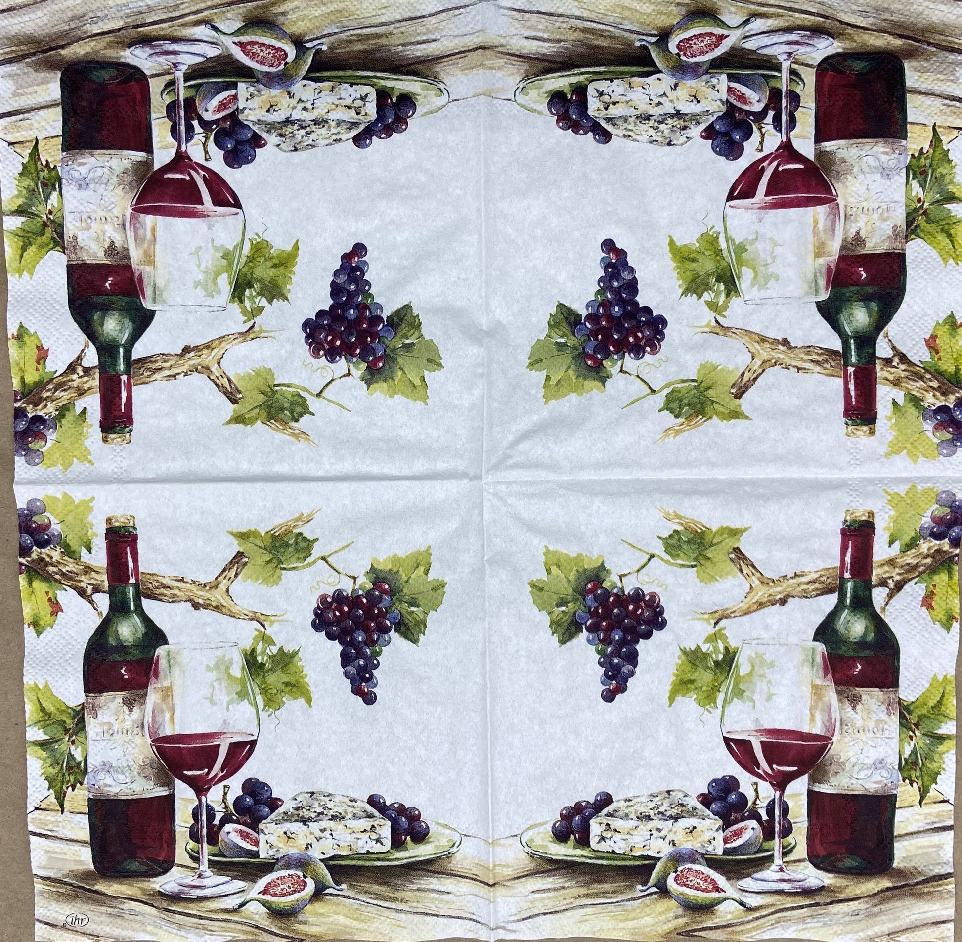 Decoupage napkins 6.5"  (2pcs)- Red Wine Tasting