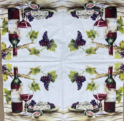 Decoupage napkins 6.5"  (2pcs)- Red Wine Tasting